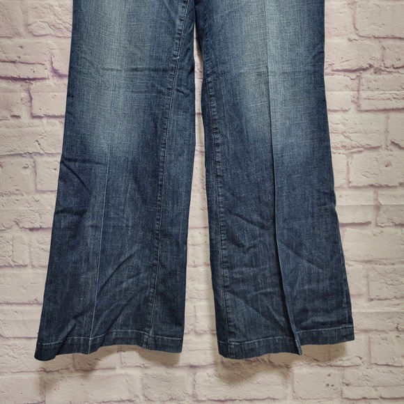 Dressbarn Premium Jeans Size 12 Blue Denim High Rise Wide Leg Sailor Y2K Stretch - Picture 5 of 7